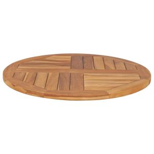 Плот за маса, тиково дърво масив, кръгъл, 2,5 см, 70 см