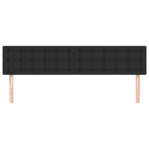Табла за легло, черна, 200x5x78/88 см, изкуствена кожа