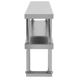 Рафт за работна маса на 2 нива 120x30x35 см неръждаема стомана