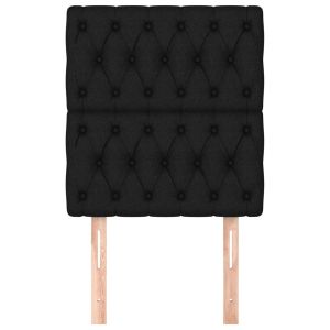 Горни табли за легло, 2 бр, черна,80x7x78/88 см, плат