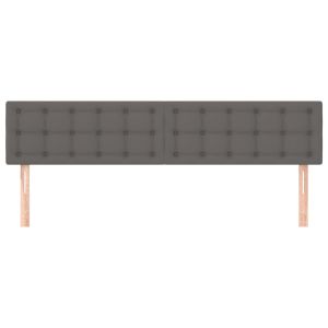 Табла за легло, сива, 180x5x78/88 см, изкуствена кожа