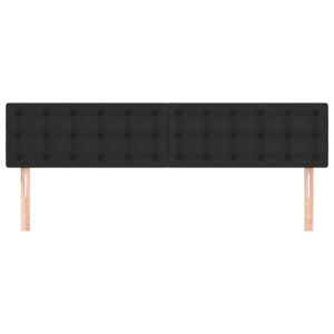 Табла за легло, черна, 180x5x78/88 см, изкуствена кожа
