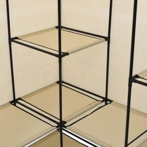 Ъглов гардероб, кремав, 130x87x169 см