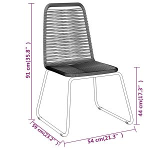 Градински трапезен комплект, 3 части, черен