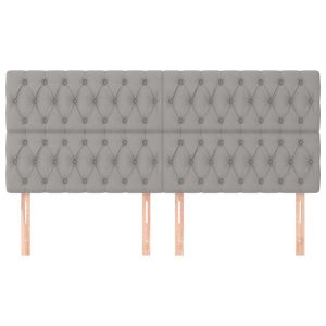 Табла за легло, светло сива, 200x7x118/128 см, плат