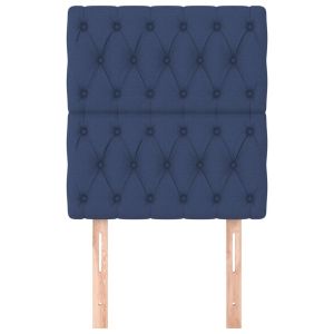 Табла за легло, синя, 80x7x118/128 см, плат