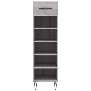 Шкаф за обувки, сив сонома, 30x35x105 см, инженерно дърво