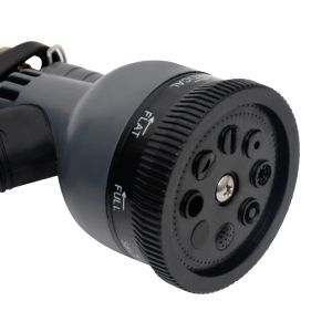 Градински маркуч с дюза сребрист 0,6" 30 м неръждаема стомана