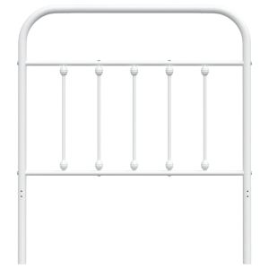 Метална резервна табла за легло, бяла, 90 см