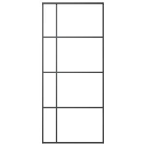 Плъзгаща се врата матирано ESG стъкло/алуминий 90x205 см черна