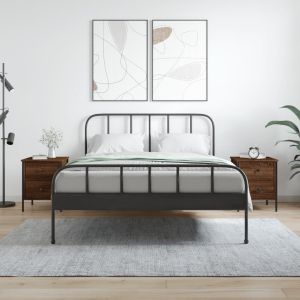 Нощни шкафчета 2 бр кафяв дъб 40x42x50 см инженерно дърво