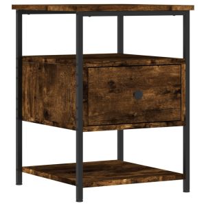 Нощни шкафчета 2 бр опушен дъб 40x42x56 см инженерно дърво