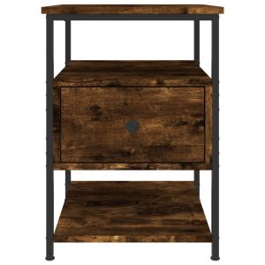 Нощни шкафчета 2 бр опушен дъб 40x42x56 см инженерно дърво