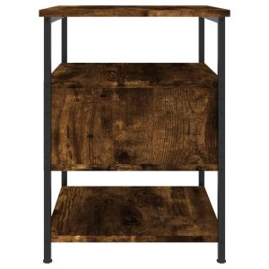 Нощни шкафчета 2 бр опушен дъб 40x42x56 см инженерно дърво