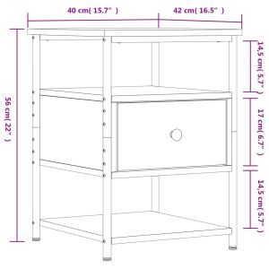 Нощни шкафчета 2 бр опушен дъб 40x42x56 см инженерно дърво