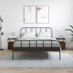 Нощни шкафчета 2 бр кафяв дъб 34x35,5x50 см инженерно дърво