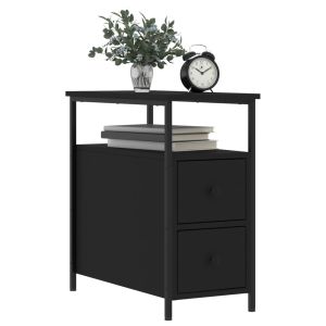 Нощни шкафчета 2 бр черни 30x60x60 см инженерно дърво