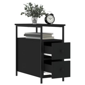 Нощни шкафчета 2 бр черни 30x60x60 см инженерно дърво
