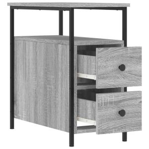 Нощни шкафчета 2 бр сив сонома 30x60x60 см инженерно дърво