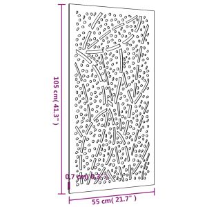 Градинска декорация 105x55 см кортенова стомана дизайн с листа
