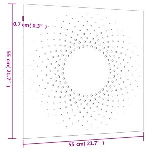 Градинска декорация 55x55 см кортенова стомана дизайн слънце