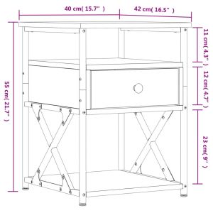 Нощни шкафчета 2 бр сив сонома 40x42x55 см инженерно дърво