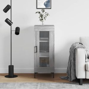 Сайдборд, сив сонома, 34,5x34x90 см, инженерно дърво