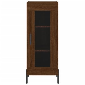 Сайдборд, кафяв дъб, 34,5x34x90 см, инженерно дърво