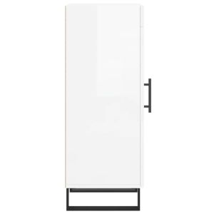 Сайдборд, бял гланц, 34,5x34x90 см, инженерно дърво