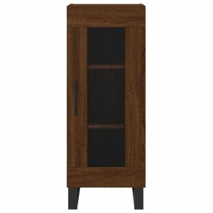 Сайдборд, кафяв дъб, 34,5x34x90 см, инженерно дърво