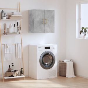 Стенен шкаф, бетонно сив, 60x31x60 см, инженерно дърво