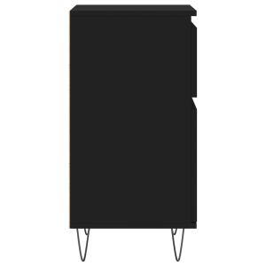Бюфети, 2 бр, черни, 40x35x70 см, инженерно дърво