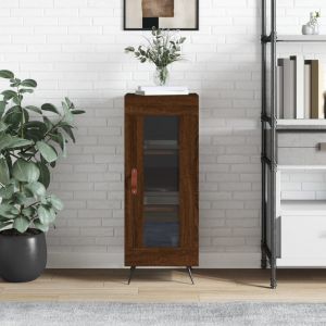 Сайдборд, кафяв дъб, 34,5x34x90 см, инженерно дърво