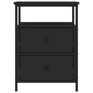 Нощни шкафчета, 2 бр, черни, 44x45x60 см, инженерно дърво