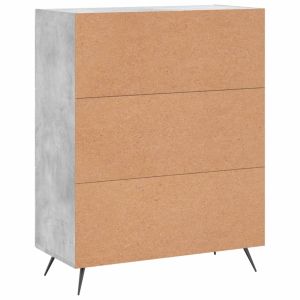 Сайдборд, бетонно сив, 69,5x34x90 см, инженерно дърво