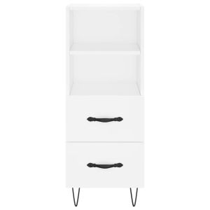 Сайдборд, бял, 34,5x34x90 см, инженерно дърво