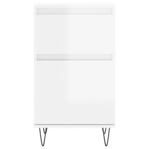 Бюфети 2 бр бял гланц 40x35x70 см инженерно дърво