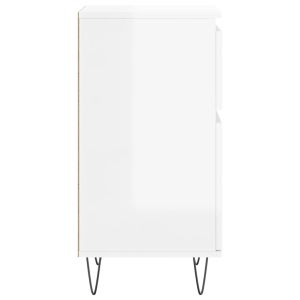 Бюфети 2 бр бял гланц 40x35x70 см инженерно дърво