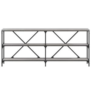 Конзолна маса сив сонома 180x30x75 см инженерно дърво и желязо