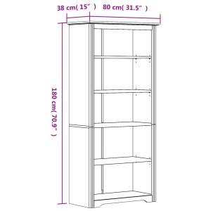 Етажерка за книги BODO кафява 82x40x173 см бор масив 5 нива