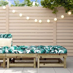 Градински табуретки с възглавници, 2 бр, импрегниран бор