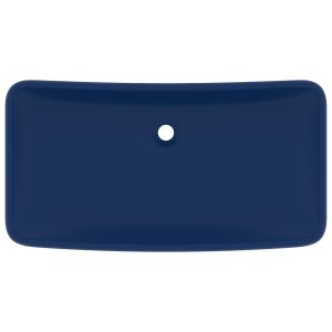 Луксозна правоъгълна мивка матово тъмносиня 71x38 см керамика