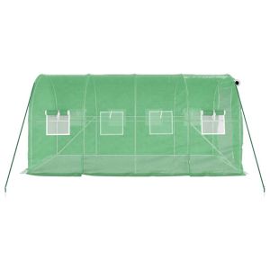 Оранжерия със стоманена рамка зелена 8 м² 4x2x2 м