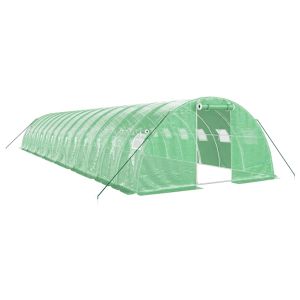 Оранжерия със стоманена рамка зелена 56 м² 14x4x2 м