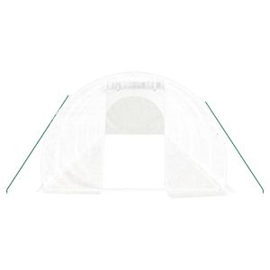 Оранжерия със стоманена рамка бяла 30 м² 10x3x2 м