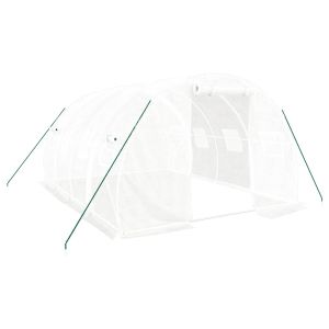 Оранжерия със стоманена рамка, бяла, 12 м², 4x3x2 м