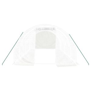 Оранжерия със стоманена рамка бяла 18 м² 6x3x2 м