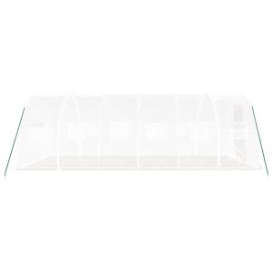 Оранжерия със стоманена рамка бяла 18 м² 6x3x2 м