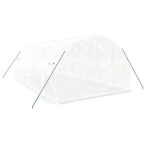 Оранжерия със стоманена рамка бяла 18 м² 6x3x2 м