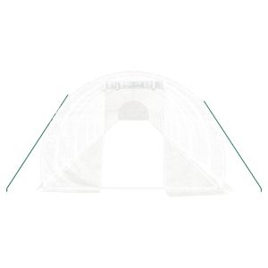 Оранжерия със стоманена рамка бяла 72 м² 24x3x2 м